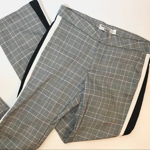 NWT Plaid Straight Leg Pants with Stripes